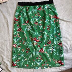 NWT LK Bennet Green Floral Pencil Skirt 14